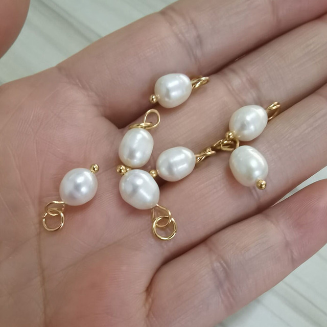 20 sztuk naturalne perły koraliki Crimp koraliki końcowe Charms wisiorek dla tworzenia biżuterii DIY - Wianko - 6