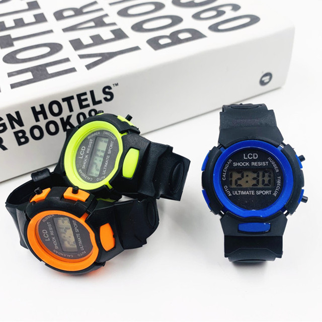 Zegarek elektroniczny dla dzieci z kolorowym wyświetlaczem LED, wodoodporny, wielofunkcyjny z podświetleniem i budzikiem - Wianko - 5