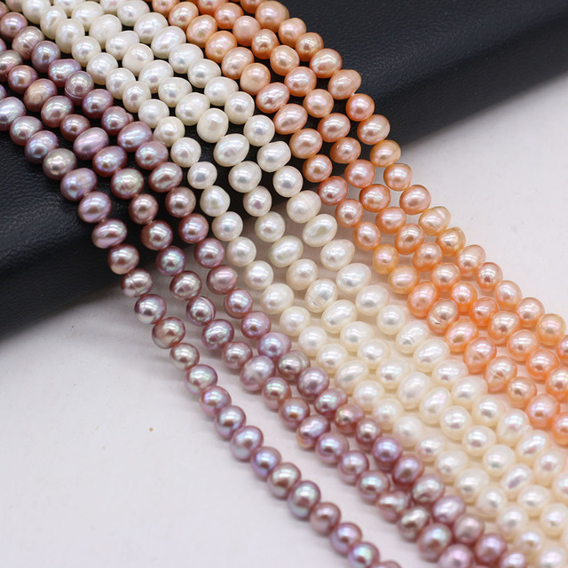 Biała biżuteria słodkowodna perła Nearround 14'' luźne koraliki do samodzielnego robienia naszyjniki i bransoletki - Wianko - 3