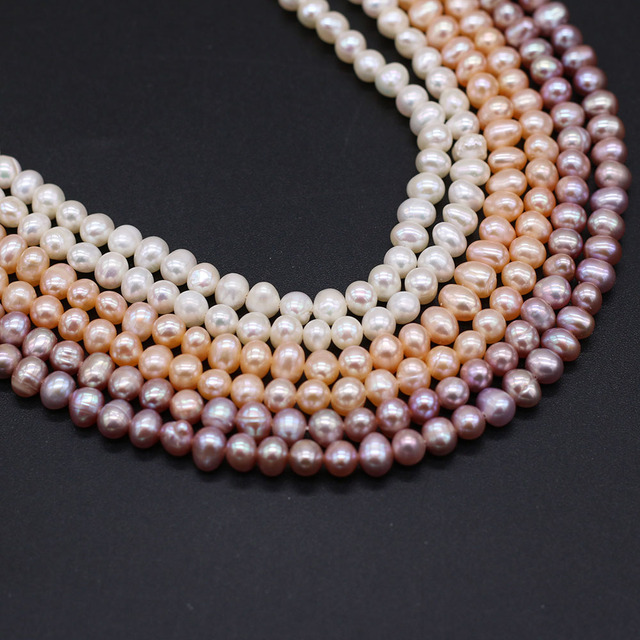 Biała biżuteria słodkowodna perła Nearround 14'' luźne koraliki do samodzielnego robienia naszyjniki i bransoletki - Wianko - 5