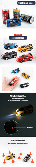 Kreatywny model RC samochodu bezprzewodowego puszki Cola 2.4G - miniaturowy, zdalnie sterowany - prezent dla dzieci - Wianko - 7