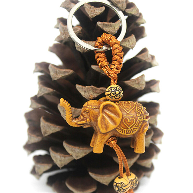 Słoń z drewna - wisiorek do toreb - szczęśliwa dekoracja - Wianko - 3