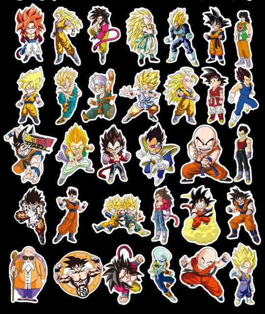 Naklejki Anime Dragon Ball Super Saiyan Goku - 5 stylów, 100 sztuk - Wianko - 8
