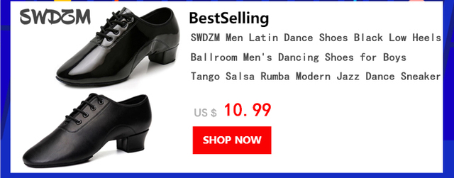 Męskie buty do tańca latynoskiego - ballroom, jazz, tango, czarne, niskie obcasy (rozmiar 26-45) - Wianko - 13