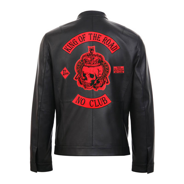 Łatka haftowana na kurtkę biker, King Of The Road No Club 1%, motocyklowy punk, jedna sztuka - Wianko - 2