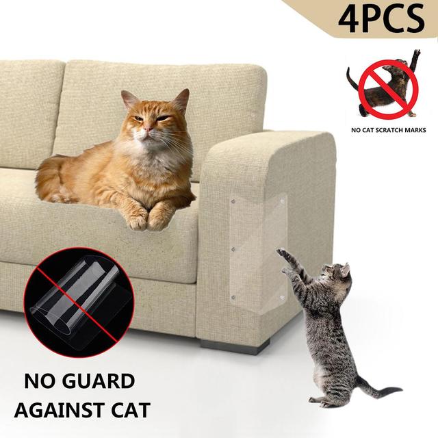 4szt. Ochraniacze na meble dla kotów - samoprzylepne, naklejki do domowego drapania na kanapę i inne meble - Wianko - 12