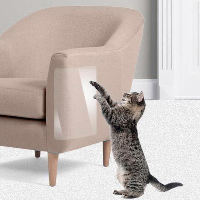 4szt. Ochraniacze na meble dla kotów - samoprzylepne, naklejki do domowego drapania na kanapę i inne meble - Wianko - 9