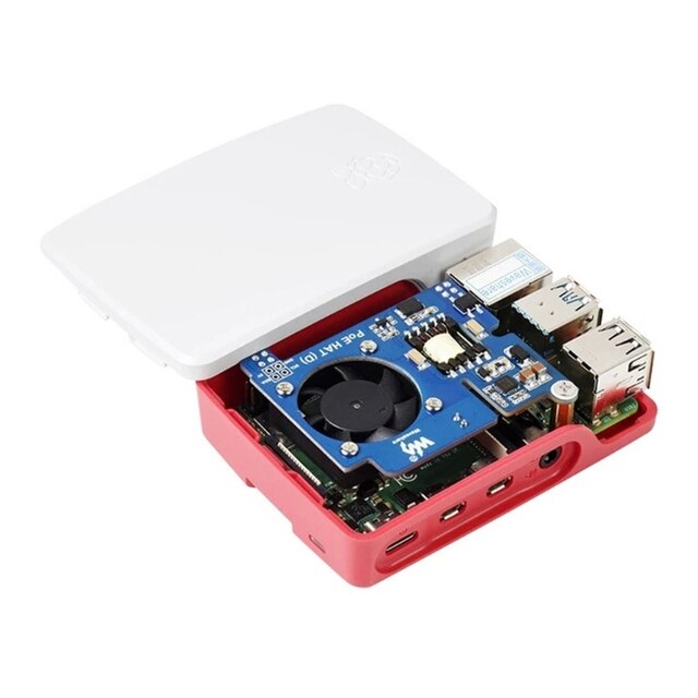 Raspberry Pi PoE HAT z obudową i Mini Power Over Ethernet - karta rozszerzenia dla Raspberry Pi 4 B 3B+ i Rackmount - Wianko - 1