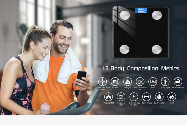Inteligentna waga łazienkowa z funkcją Bluetooth i przeciwwybuchowym wykończeniem, precyzyjne ważenie do 0,01g, waga wewnętrzna o smukłej konstrukcji do monitorowania zdrowia w domu - Wianko - 3