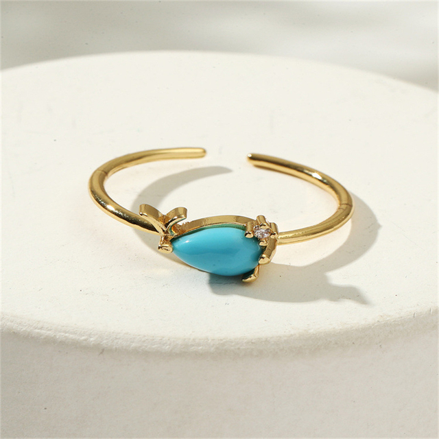 Naszyjnik związany z miedzią i cyrkonem z otwartym pierścionkiem w kształcie niebieskiego wieloryba - biżuteria dla kobiet - Wianko - 3