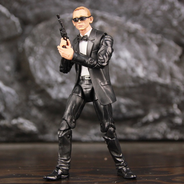 Figurka James Bond 6  - czarna muszka do garnituru Bowknot - Sky Fall Quantum Solace Spectre Daniel Craig - zabawka lalka Model - Wianko - 5