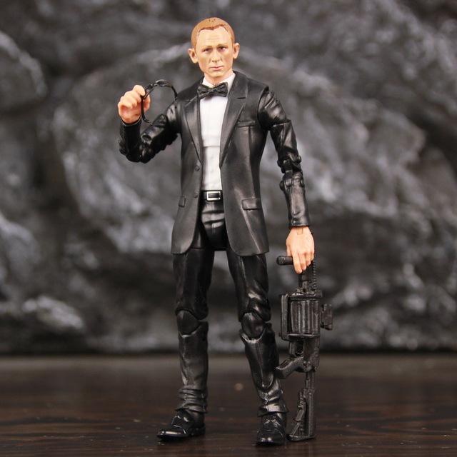 Figurka James Bond 6  - czarna muszka do garnituru Bowknot - Sky Fall Quantum Solace Spectre Daniel Craig - zabawka lalka Model - Wianko - 10