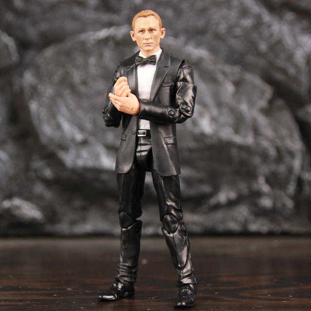 Figurka James Bond 6  - czarna muszka do garnituru Bowknot - Sky Fall Quantum Solace Spectre Daniel Craig - zabawka lalka Model - Wianko - 2