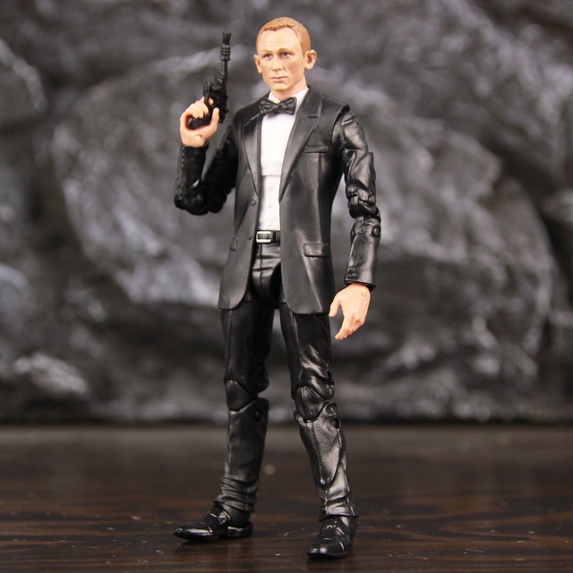 Figurka James Bond 6  - czarna muszka do garnituru Bowknot - Sky Fall Quantum Solace Spectre Daniel Craig - zabawka lalka Model - Wianko - 3