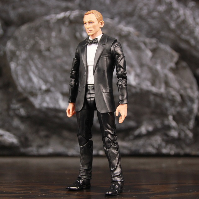 Figurka James Bond 6  - czarna muszka do garnituru Bowknot - Sky Fall Quantum Solace Spectre Daniel Craig - zabawka lalka Model - Wianko - 13