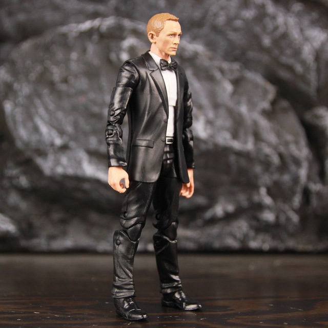 Figurka James Bond 6  - czarna muszka do garnituru Bowknot - Sky Fall Quantum Solace Spectre Daniel Craig - zabawka lalka Model - Wianko - 12