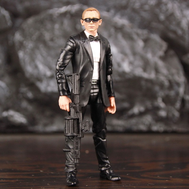 Figurka James Bond 6  - czarna muszka do garnituru Bowknot - Sky Fall Quantum Solace Spectre Daniel Craig - zabawka lalka Model - Wianko - 9