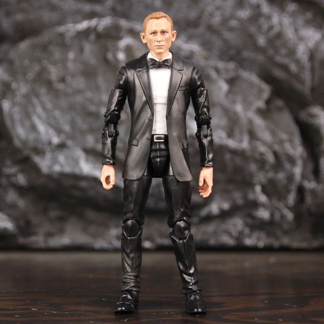 Figurka James Bond 6  - czarna muszka do garnituru Bowknot - Sky Fall Quantum Solace Spectre Daniel Craig - zabawka lalka Model - Wianko - 11