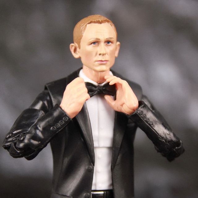 Figurka James Bond 6  - czarna muszka do garnituru Bowknot - Sky Fall Quantum Solace Spectre Daniel Craig - zabawka lalka Model - Wianko - 1