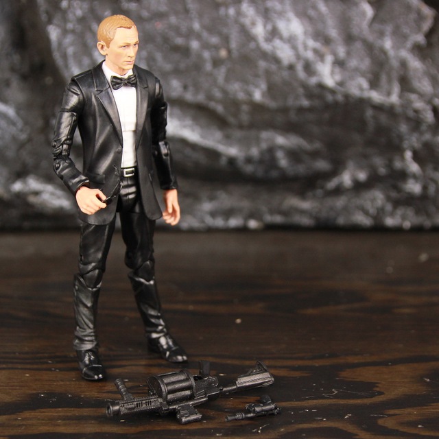 Figurka James Bond 6  - czarna muszka do garnituru Bowknot - Sky Fall Quantum Solace Spectre Daniel Craig - zabawka lalka Model - Wianko - 16