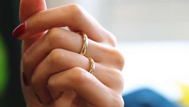24K złote obrączki ślubne - oryginalne pierścionki wesele połyskujące, dla par - Wianko - 3