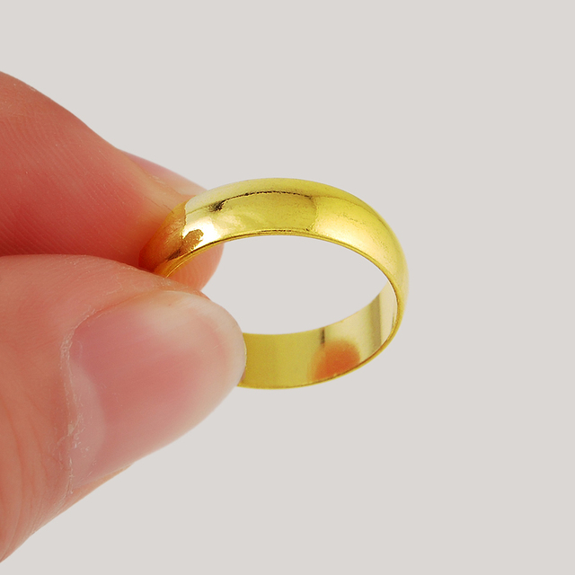 24K złote obrączki ślubne - oryginalne pierścionki wesele połyskujące, dla par - Wianko - 6