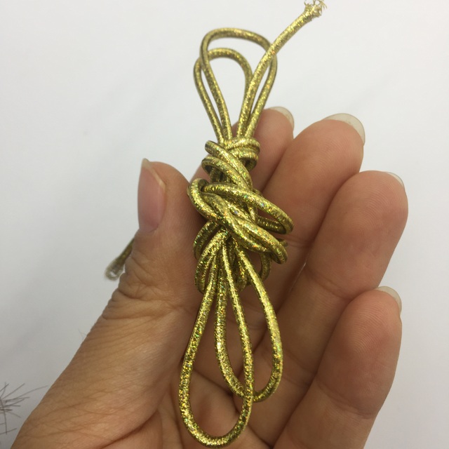 Holograficzne złoto - okrągłe 2mm, gładkie 6mm, elastyczne liny do szycia ubrań i dekoracji domowych DIY - Wianko - 11