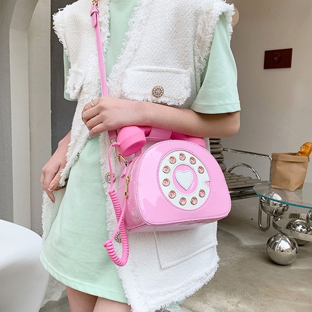 Słodka torba Crossbody na ramię dla kobiet – dziewczęce wzory w kształcie telefonu - Wianko - 24