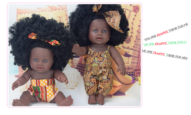 Czarna lalka afro 30cm reborn - pełna silikonowa żywe zabawki dla dziewczyn - Wianko - 15