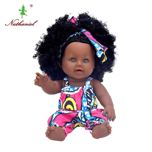 Czarna lalka afro 30cm reborn - pełna silikonowa żywe zabawki dla dziewczyn - Wianko - 10