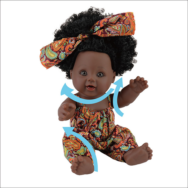 Czarna lalka afro 30cm reborn - pełna silikonowa żywe zabawki dla dziewczyn - Wianko - 8