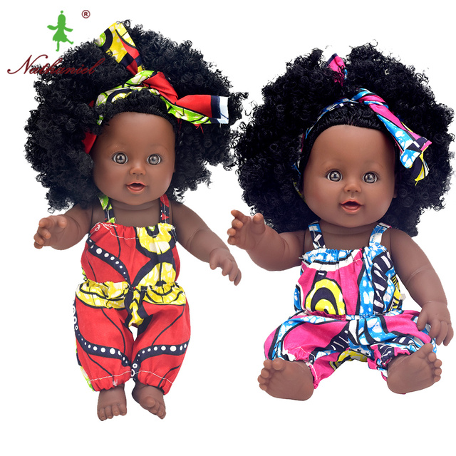 Czarna lalka afro 30cm reborn - pełna silikonowa żywe zabawki dla dziewczyn - Wianko - 9