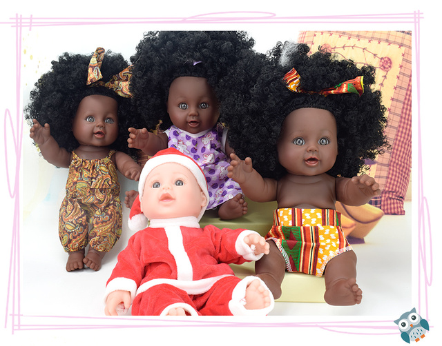 Czarna lalka afro 30cm reborn - pełna silikonowa żywe zabawki dla dziewczyn - Wianko - 12