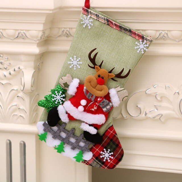 Tytuł produktu: Świąteczne skarpety z niedźwiedziem drukowanym, bałwankiem, świętym Mikołajem i łosiem - Wianko - 8