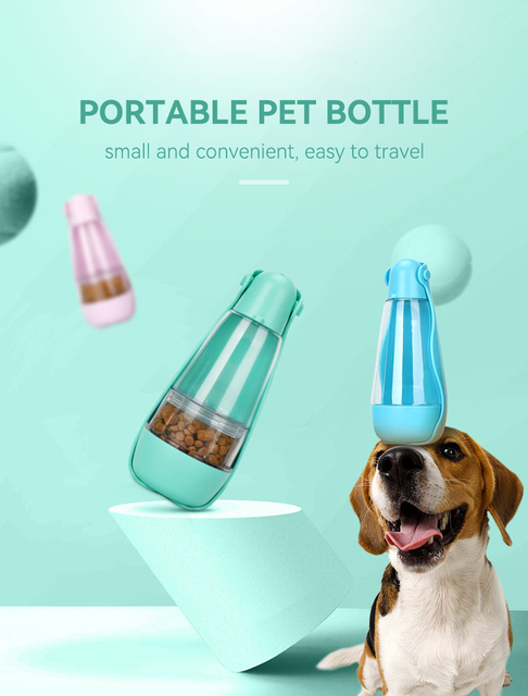 Przenośna podróżna butelka dla psa - wielofunkcyjna karmidło dla zwierząt domowych z dozownikiem wody, idealna na wyjścia - Wianko - 2