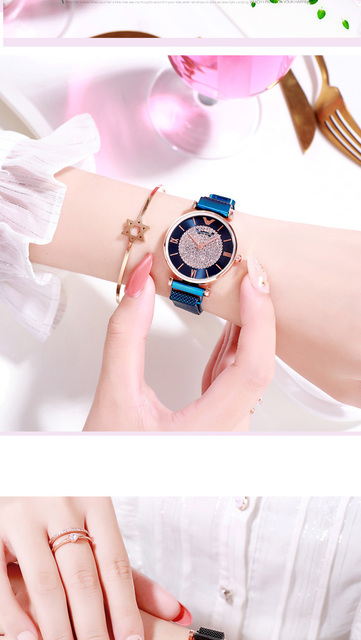 Zegarek damski Tephea Top marka luksusowy, kwarcowy, analogowy, z paskiem skórzanym - fioletowy z czerwonym przyciskiem rhinestone 2021 - Wianko - 9