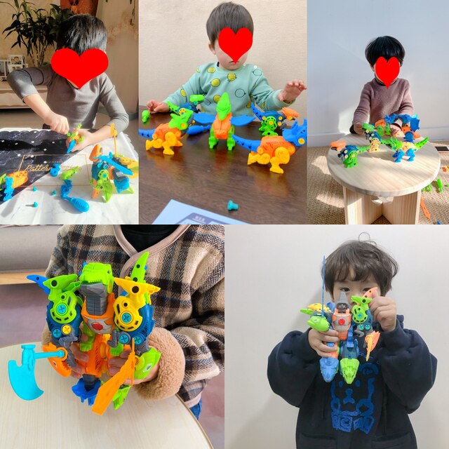 Zestaw 5 w 1 do skręcania 3D DIY Dinozaury - zabawki edukacyjne dla dzieci - Wianko - 7