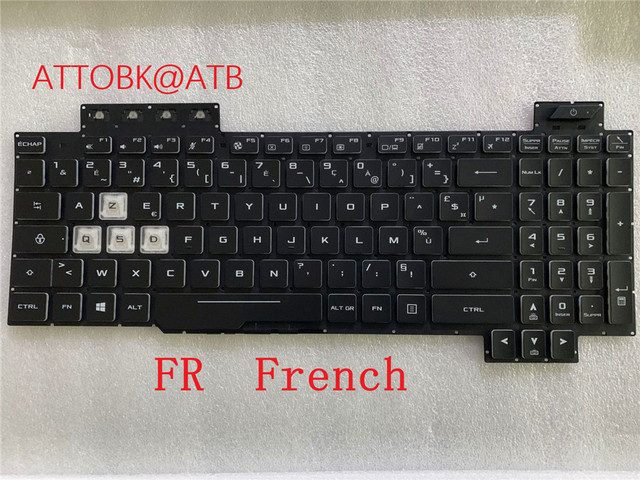 Klawiatura do laptopa ASUS TUF FX505DT FX505 FX505DY FX95 FX705G FX505GM FX95G z podświetleniem RGB - hiszpański/arabski/francuski - Wianko - 3