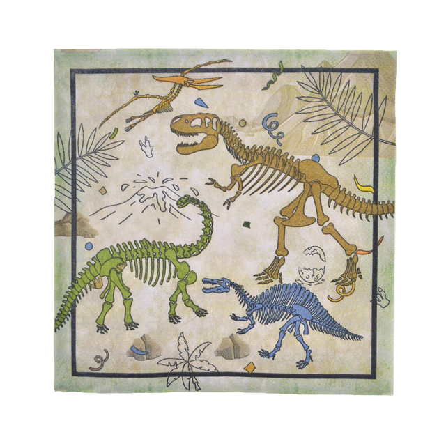 Dekoracja urodzinowa Fossil Dinosaur - talerze, kubki, serwetki, banner - Wianko - 5