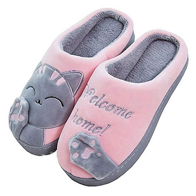 Unisex zamszowe pantofle domowe z miękkim dnem kot kreskówkowy - antypoślizgowe, ciepłe, zimowe pantofle - Wianko - 8