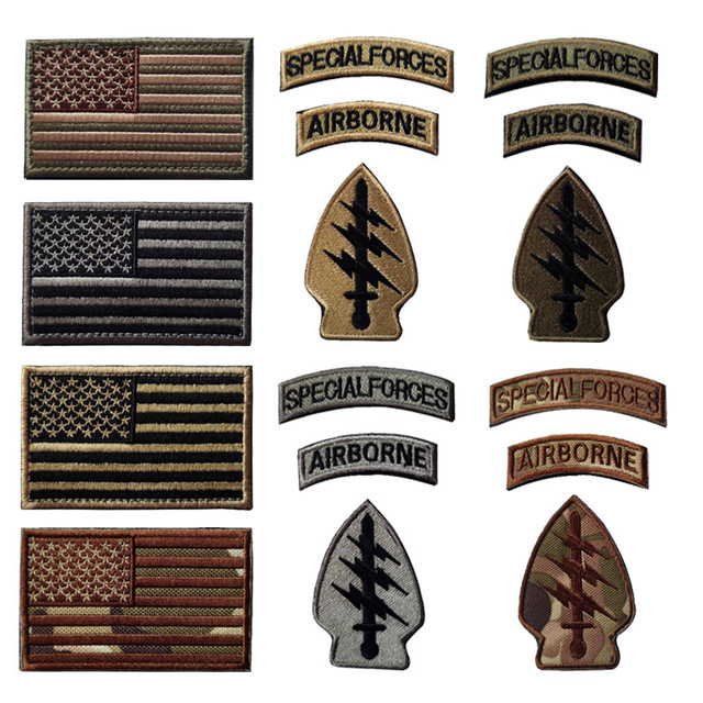 Łaty hafty US ARMY SPECIAL FORCES AIRBORNE - flaga Stanów Zjednoczonych, Ranger Tab, wojskowe godło na płócienna torba taktyczna - Wianko - 6