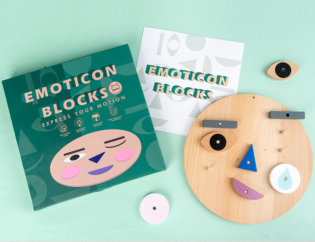 Montessori Expression Emotion Game - drewniane bloczki zabawki edukacyjne dla dzieci 3+ - Wianko - 2