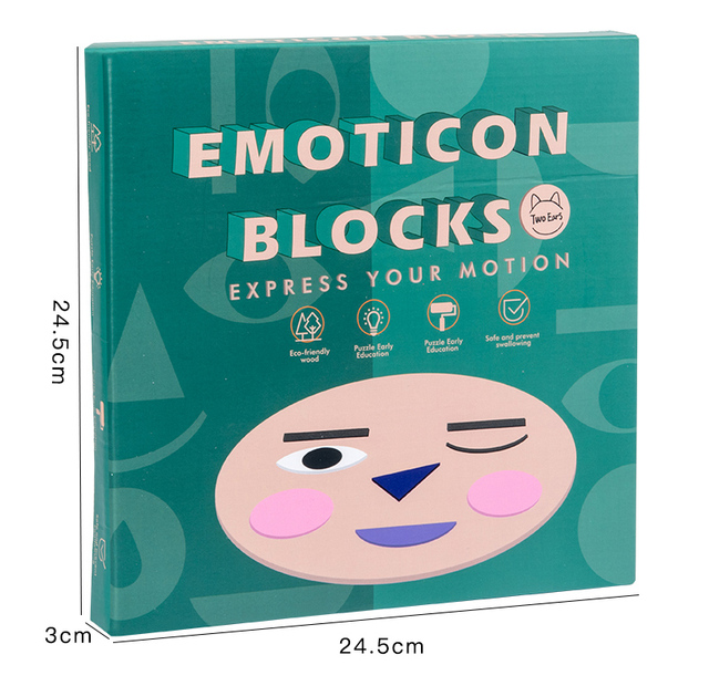 Montessori Expression Emotion Game - drewniane bloczki zabawki edukacyjne dla dzieci 3+ - Wianko - 9