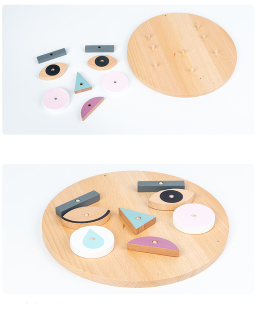 Montessori Expression Emotion Game - drewniane bloczki zabawki edukacyjne dla dzieci 3+ - Wianko - 7