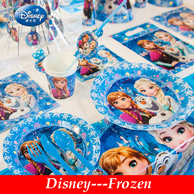 Jednorazowe talerze Baby Shower z motywem księżniczek Anna i Elsa z filmu Disney Kraina Lodu - Wianko - 4