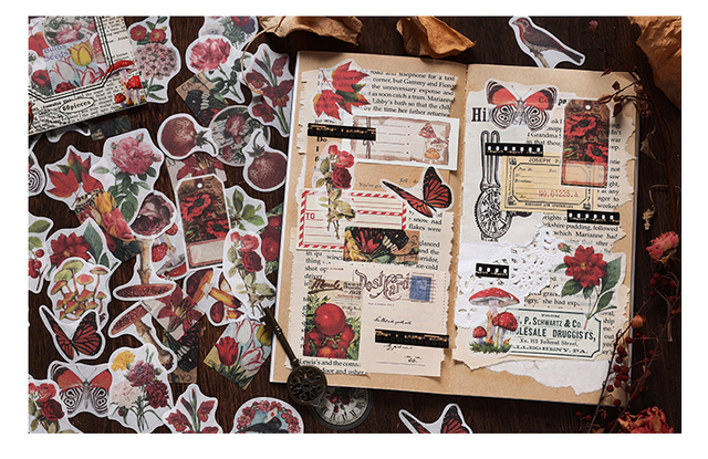 Naklejka ozdobna Retro Vintage Happy Mountain na papierowym materiale do scrapbookingu, dekoracyjna etykieta - Wianko - 16