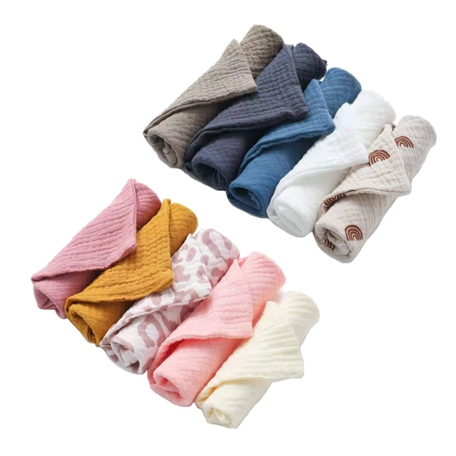 5 sztuk ręczników kwadratowych dla niemowląt z bawełny i muślinu - Wianko - 1