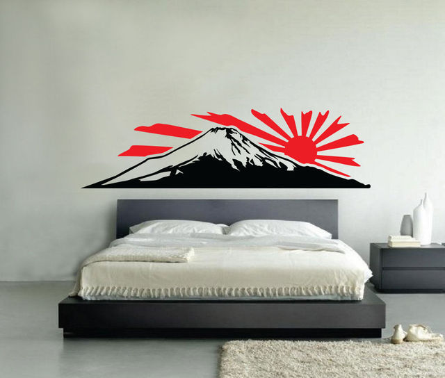 Naklejka ścienne Góra Fuji winylowa, samochód dostawczy, drzwi, sypialnia, kuchnia - sztuka, zen, Japonia - dekoracja wnętrza domu, salon - DIY E551 - Wianko - 1