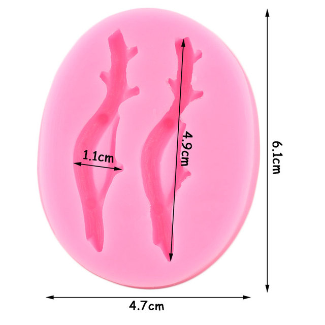 Formy silikonowe do dekoracji Cupcake Topper z motywem gałązek drzewa - narzędzia do wykrawania wytłoczki glinianej i cukierkowej, formy do czekolady i żywicy - Wianko - 2