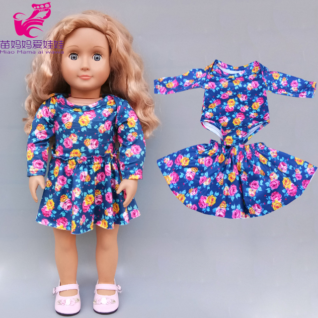Sukienka z kwiatowym wzorem dla lalek o długości 17 cali, pasująca do noworodkowej lalki o długości 43 cm oraz lalki o długości 18 cali - Wianko - 51
